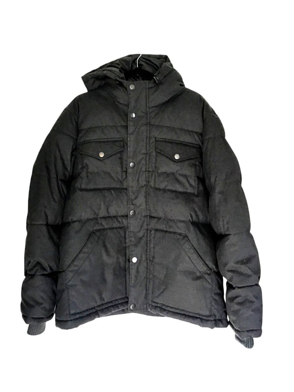 OLD NAVY-MENS GREY BUTTON/ZIP-UP CLOSURE POCKETS HOODIE PUFFER JACKET SIZE LARGE